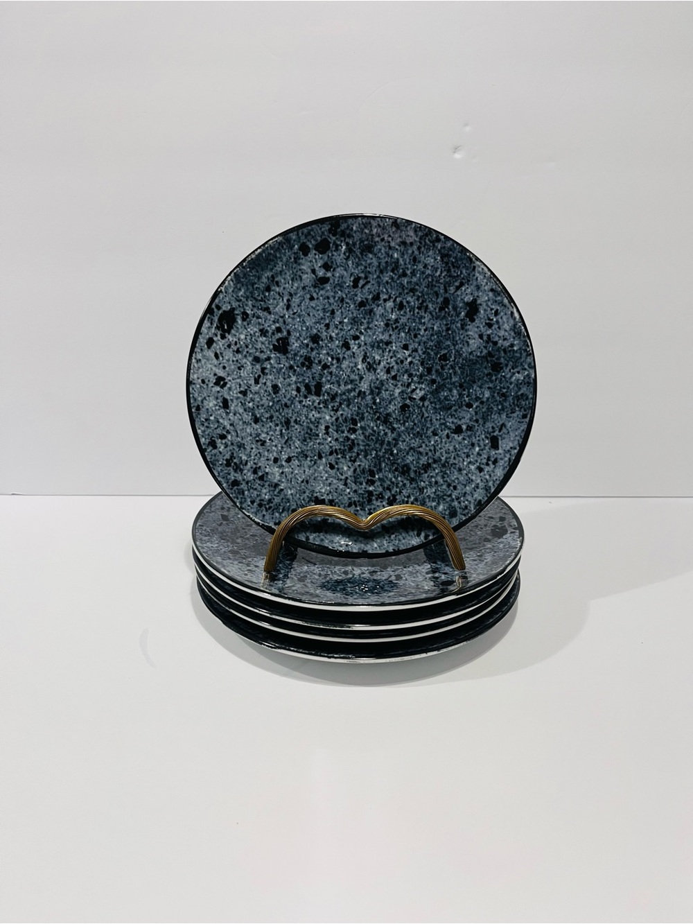Schonwald Germany Shabby Chick Blue Stone Set of 5 Fruit or Salad Plates #617